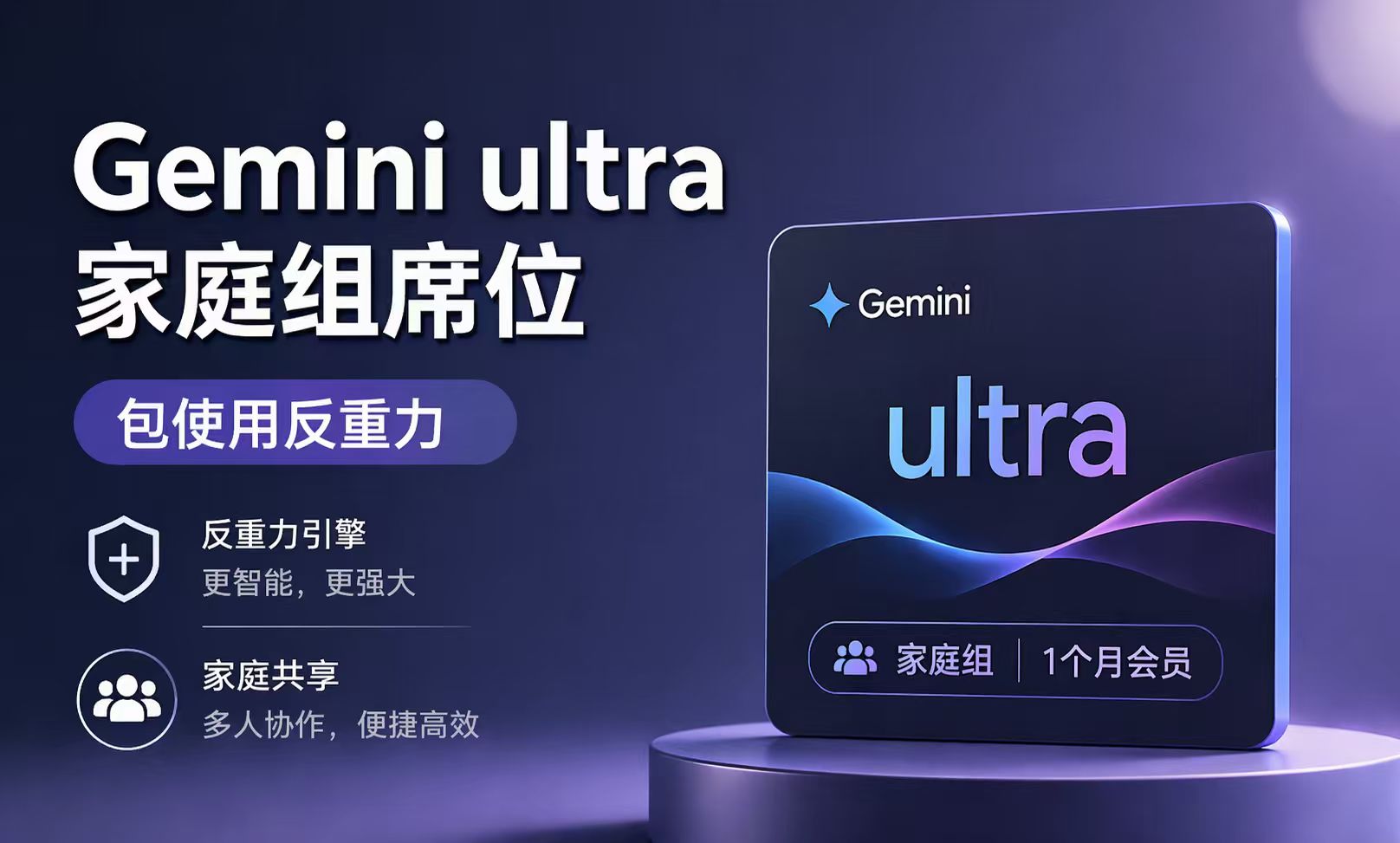 Gemini Ultra 20x 家庭组席位 12个月